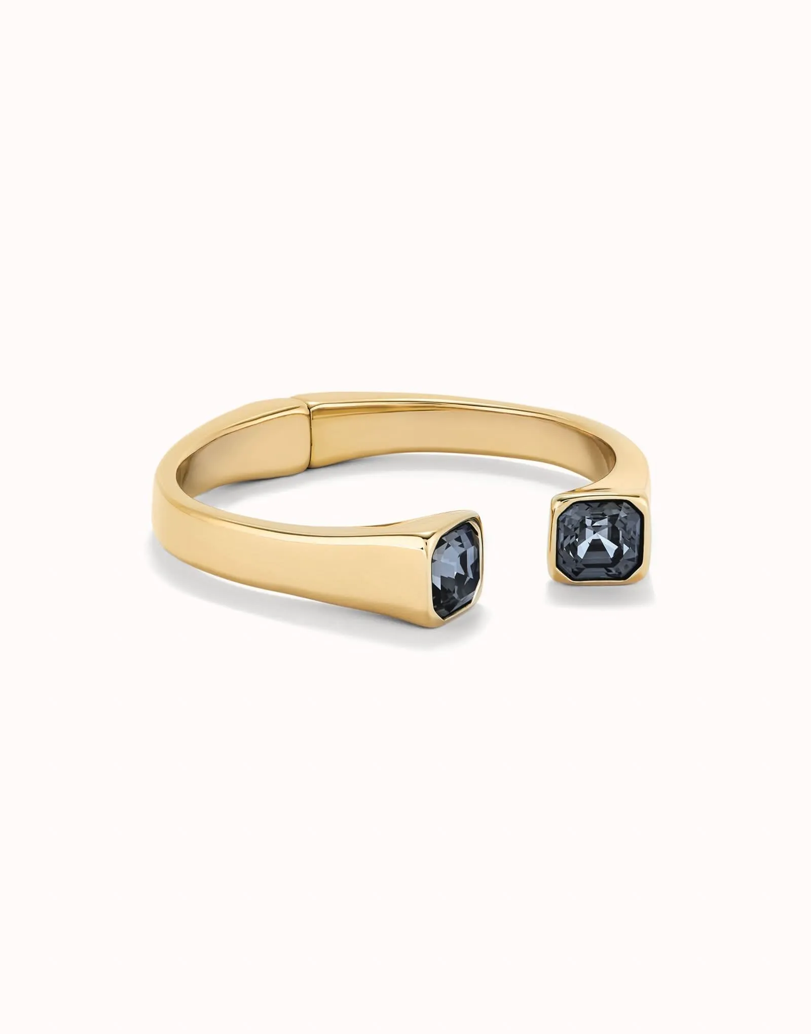 18k Gold Plated Faceted Crystal Black Bracelet PUL2485NGRORO Unode50 Jewelry And Accessories
