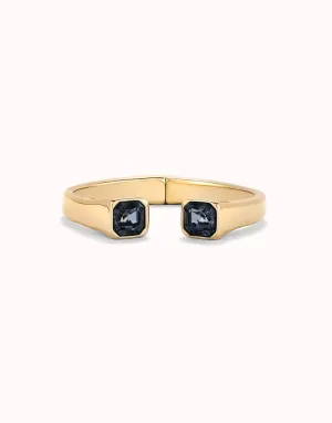 18k Gold Plated Faceted Crystal Black Bracelet PUL2485NGRORO Unode50 Jewelry And Accessories