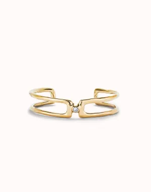 18k Gold Plated Ser Indomable White Bangle Bracelet PUL2446BLNORO0 Unode50 Jewelry And Accessories