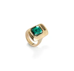 18k Gold Plated Ser Magnetica Green Ring ANI0829VRDORO Unode50 Jewelry And Accessories