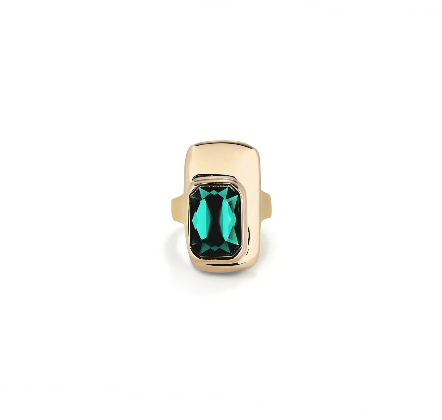 18k Gold Plated Ser Magnetica Green Ring ANI0829VRDORO Unode50 Jewelry And Accessories