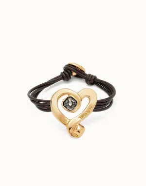 18k Gold Sterling Silver Plated Ser Expresiva Black Bracelet PUL2542NGRORO0 Unode50 Jewelry And Accessories