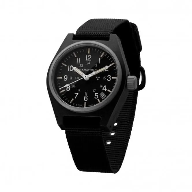 34mm Black General Purpose Quartz Date (GPQ) Ballistic Nylon Watch