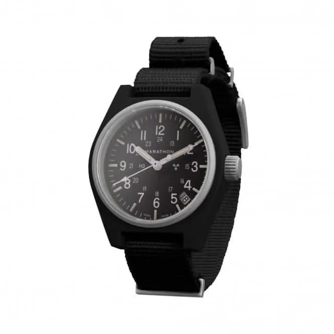 34mm Black General Purpose Quartz Date (GPQ) Nylon DEFSTAN Watch