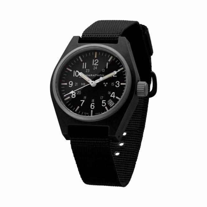 34mm Black General Purpose Quartz Date (GPQ) Ballistic Nylon Watch
