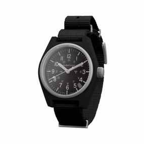 34mm Black General Purpose Quartz Date (GPQ) Nylon DEFSTAN Watch