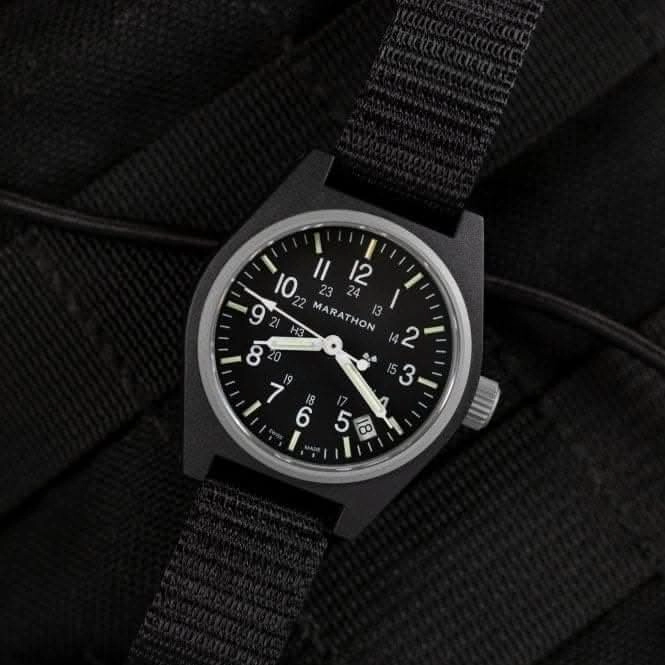 34mm Black General Purpose Quartz Date (GPQ) Nylon DEFSTAN Watch