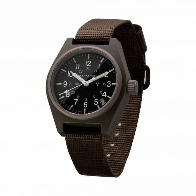 34mm Sage Green General Purpose Quartz Date (GPQ) Ballistic Nylon Watch