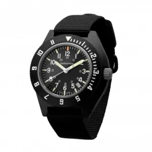 41mm MaraGlo Black Navigator w Date (NAV-DM) Ballistic Nylon Watch