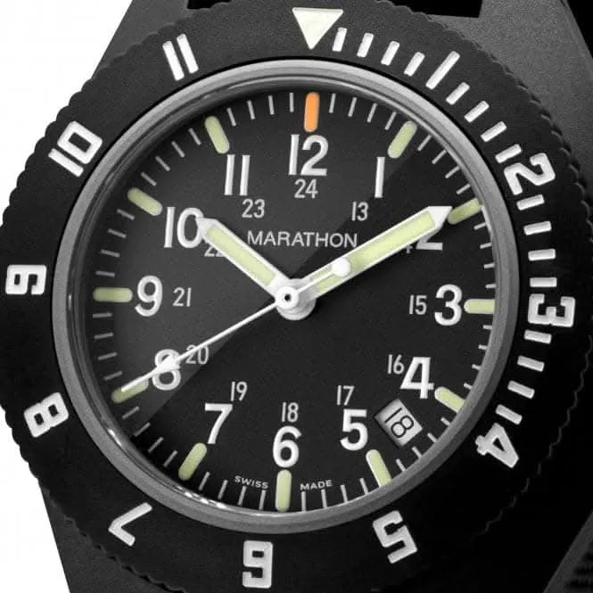 41mm MaraGlo Black Navigator w Date (NAV-DM) Ballistic Nylon Watch