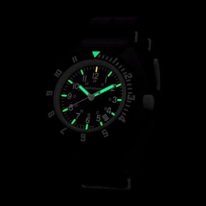 41mm MaraGlo Black Navigator w Date (NAV-DM) Nylon DEFSTAN Watch