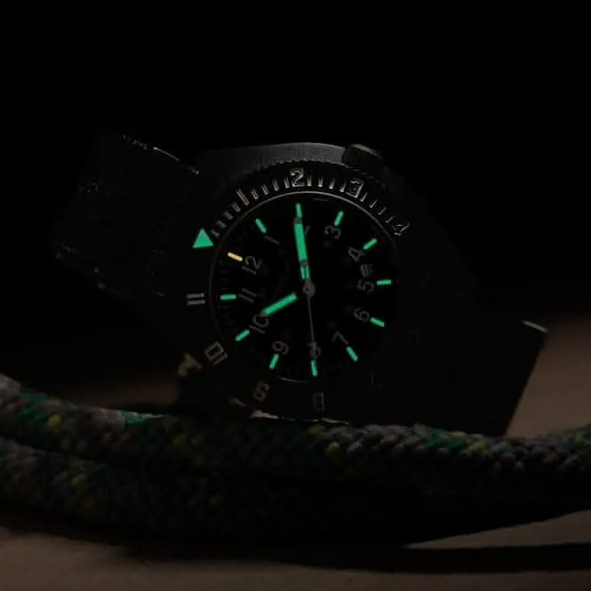 41mm MaraGlo Black Navigator w Date (NAV-DM) Nylon DEFSTAN Watch