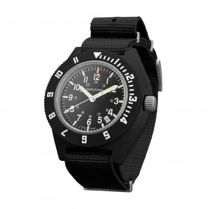 41mm MaraGlo Black Navigator w Date (NAV-DM) Nylon DEFSTAN Watch