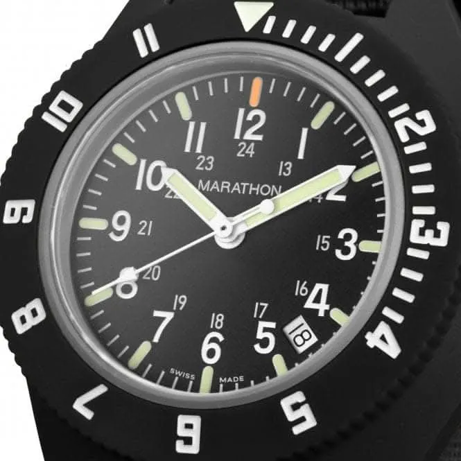 41mm MaraGlo Black Navigator w Date (NAV-DM) Nylon DEFSTAN Watch