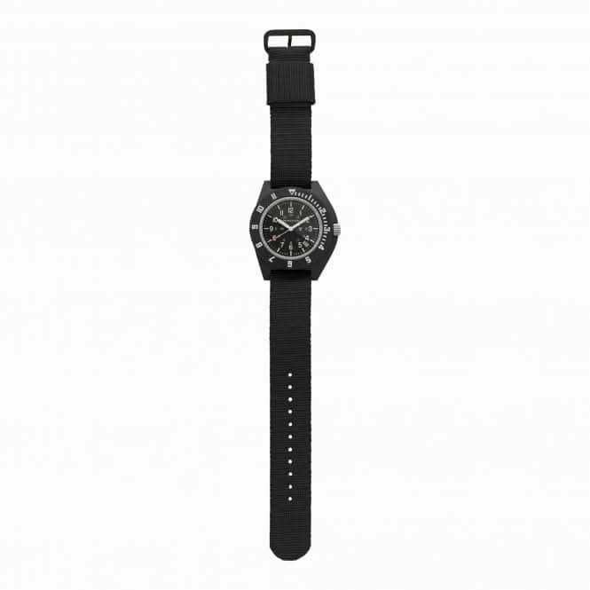 41mm Black Pilot's Navigator Date Ballistic Nylon Watch
