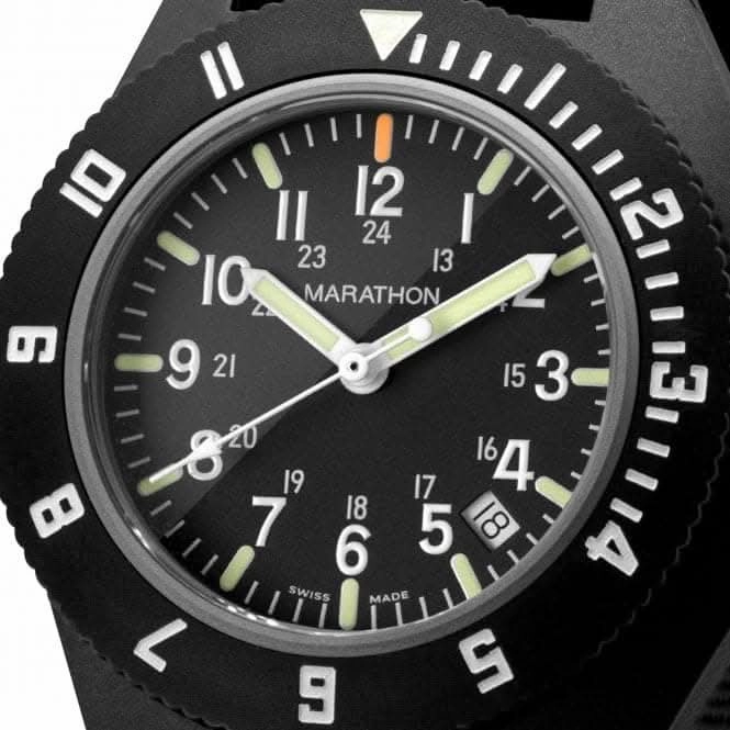 41mm MaraGlo Black Navigator w Date (NAV-DM) Ballistic Nylon Watch