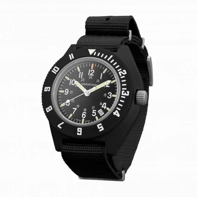 41mm MaraGlo Black Navigator w Date (NAV-DM) Nylon DEFSTAN Watch