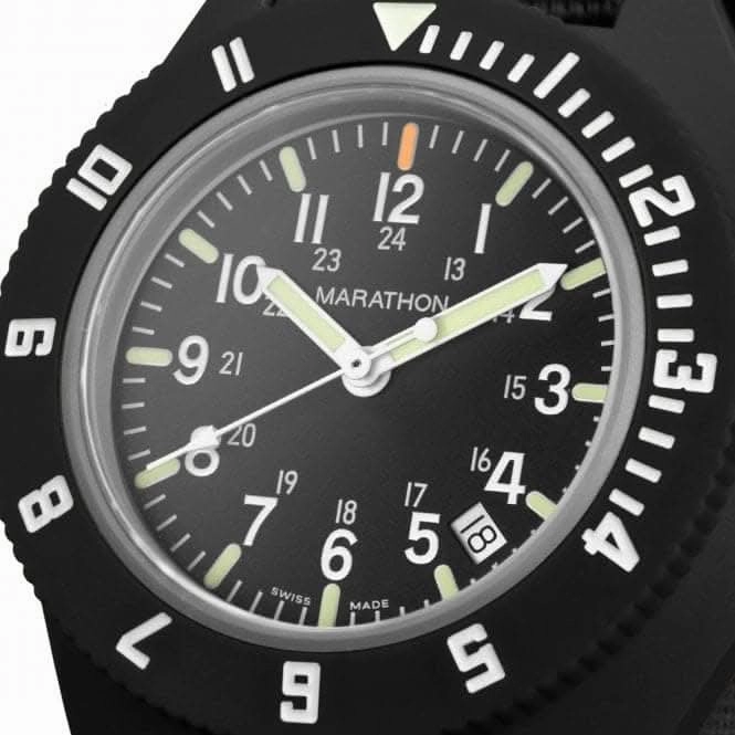 41mm MaraGlo Black Navigator w Date (NAV-DM) Nylon DEFSTAN Watch