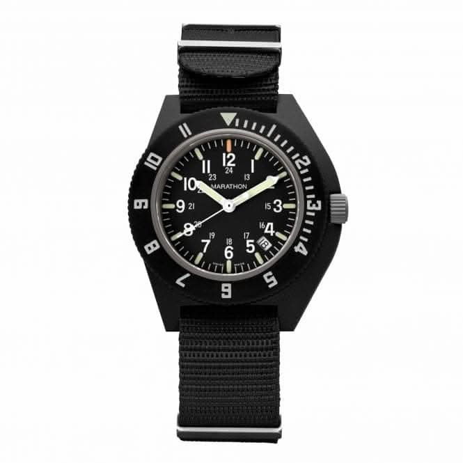 41mm MaraGlo Black Navigator w Date (NAV-DM) Nylon DEFSTAN Watch
