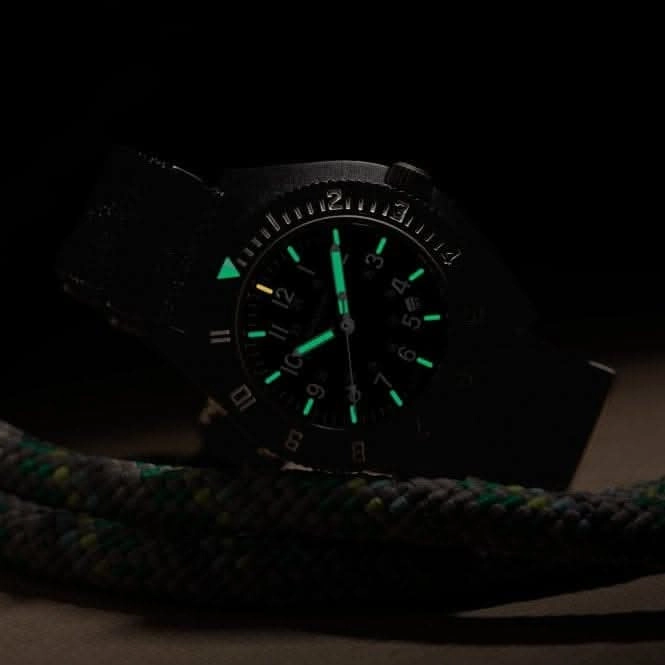41mm MaraGlo Black Navigator w Date (NAV-DM) Nylon DEFSTAN Watch