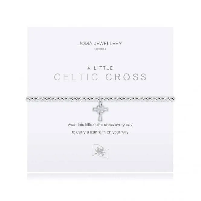 A Little Celtic Cross Silver 17.5cm Stretch Bracelet 4021 Joma Jewellery