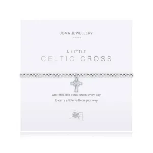 A Little Celtic Cross Silver 17.5cm Stretch Bracelet 4021 Joma Jewellery
