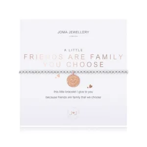 A Little Friends Are The Family You Choose Silver 17.5cm Stretch Bracelet 3797 Joma Jewellery
