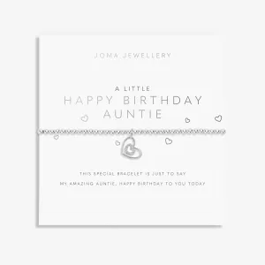 A Little Happy Birthday Auntie Silver Plated Bracelet 7408 Joma Jewellery