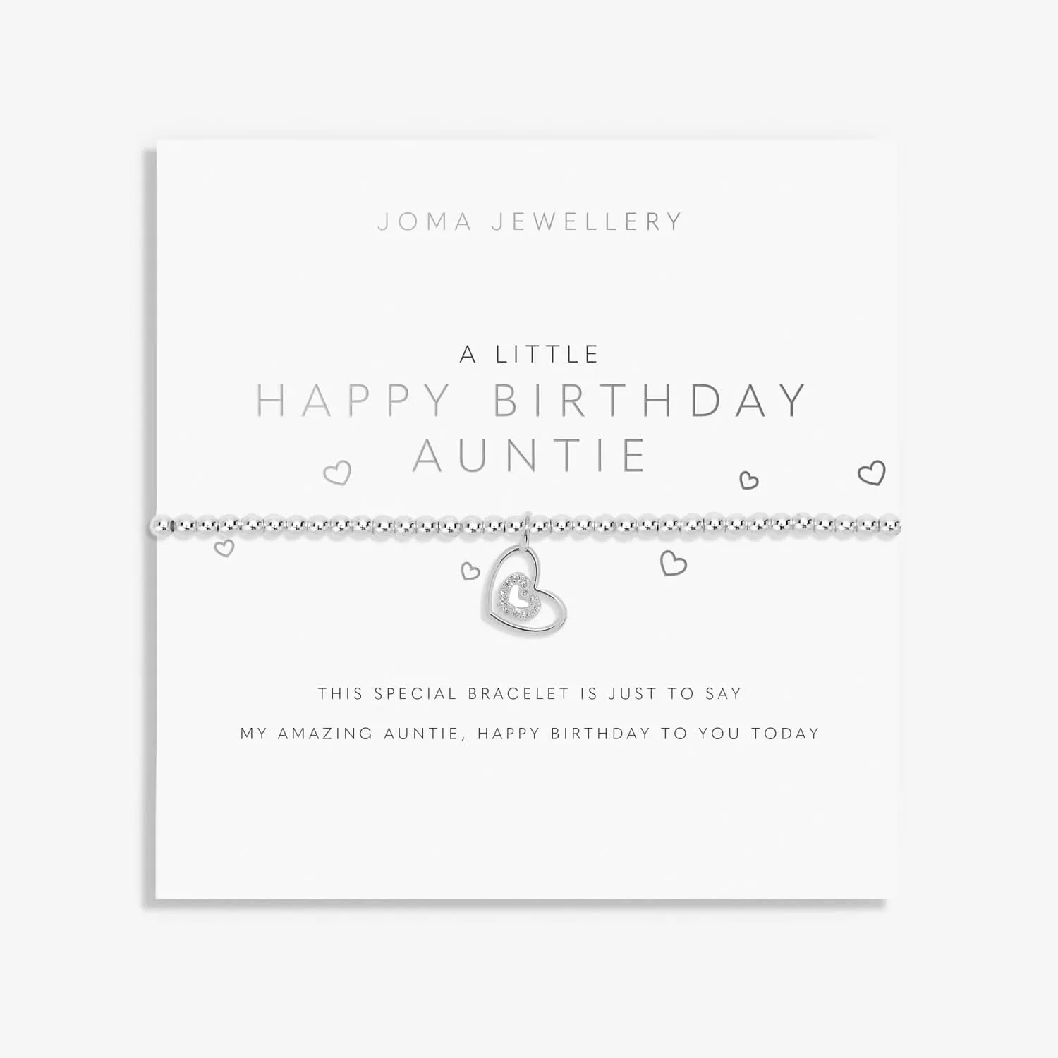 A Little Happy Birthday Auntie Silver Plated Bracelet 7408 Joma Jewellery