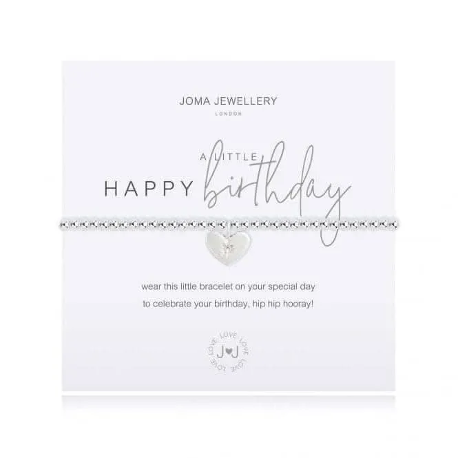 A Little Happy Birthday Silver 17.5cm Bracelet 4081 Joma Jewellery