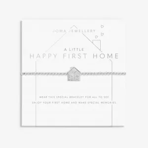 A Little Happy First Home Silver Plated 17.5cm Stretch Bracelet 7003 Joma Jewellery
