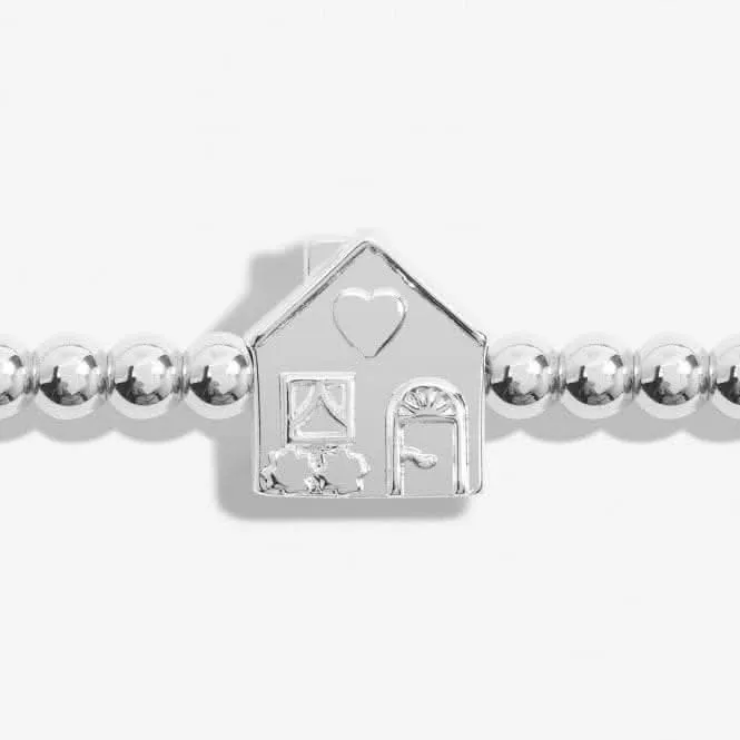 A Little Happy First Home Silver Plated 17.5cm Stretch Bracelet 7003 Joma Jewellery