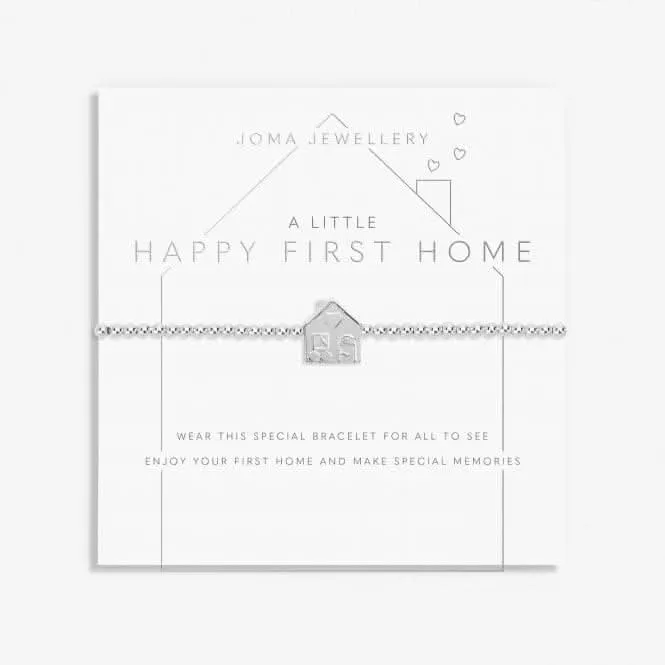 A Little Happy First Home Silver Plated 17.5cm Stretch Bracelet 7003 Joma Jewellery