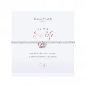 A Little Love Life Silver Rose Gold 17.5cm Stretch Bracelet 3207 Joma Jewellery