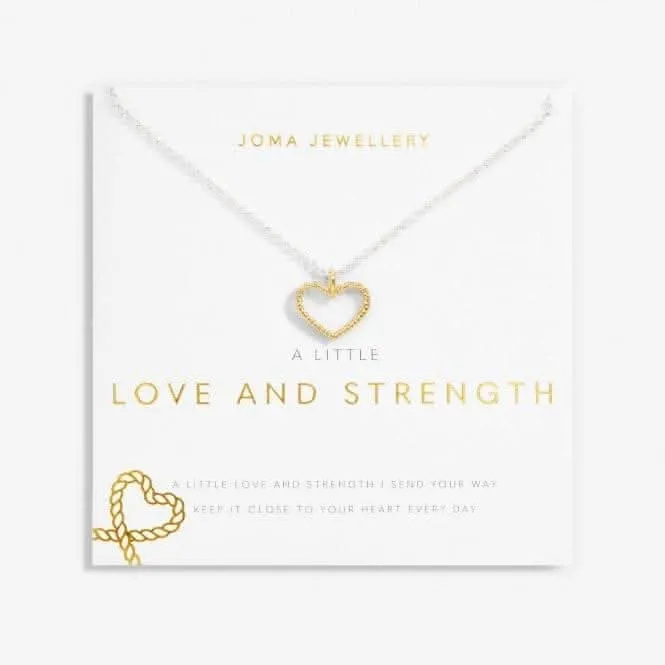A Little Love Strength Silver Gold Plated 46cm   5cm Necklace 6835 Joma Jewellery