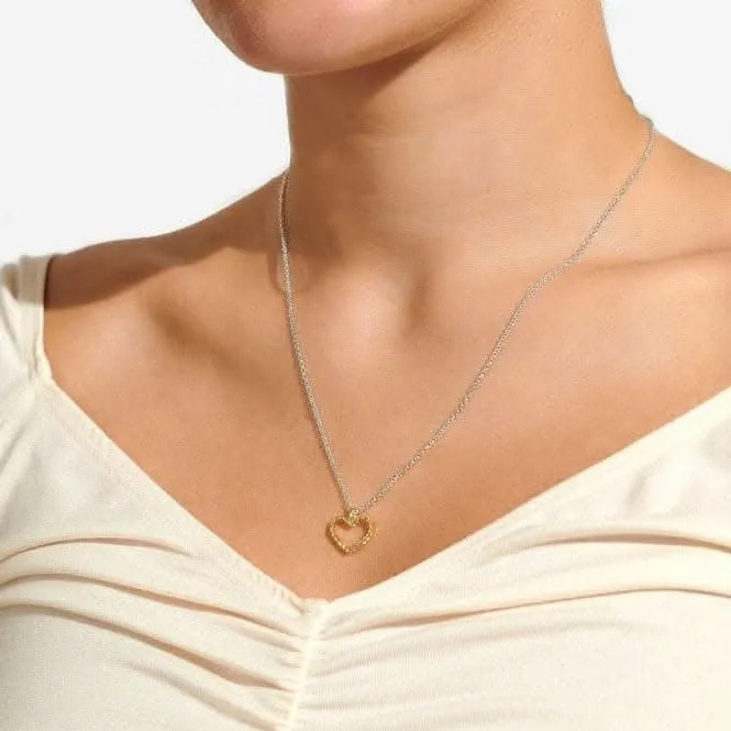 A Little Love Strength Silver Gold Plated 46cm   5cm Necklace 6835 Joma Jewellery