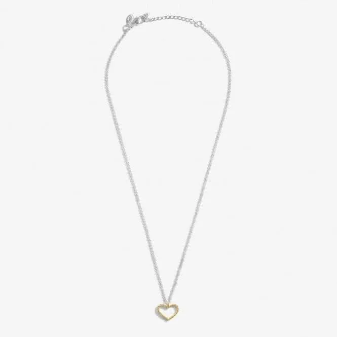 A Little Love Strength Silver Gold Plated 46cm   5cm Necklace 6835 Joma Jewellery