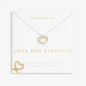 A Little Love Strength Silver Gold Plated 46cm   5cm Necklace 6835 Joma Jewellery