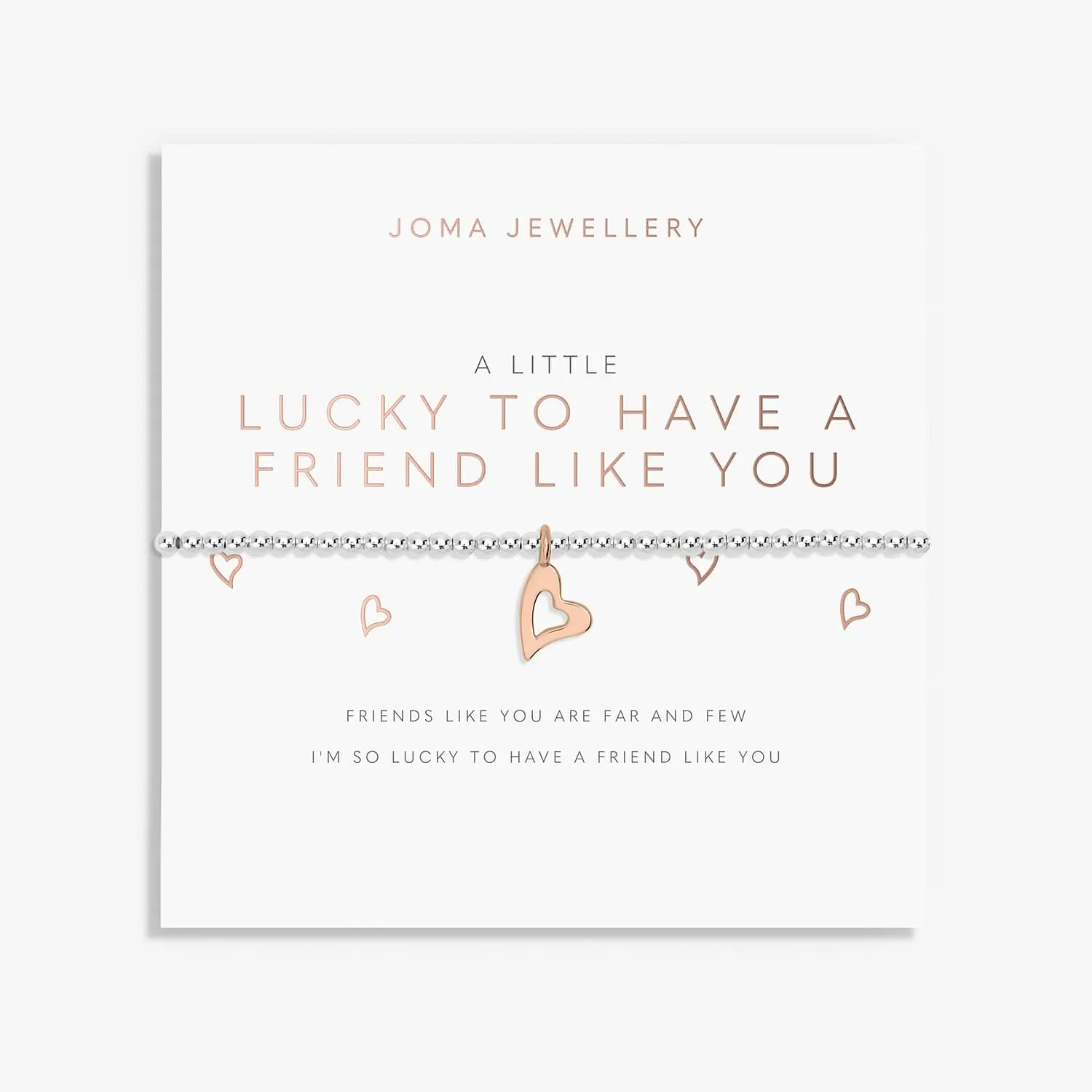 A Little Lucky To Have A Friend Like You Silver Rose Gold Plated Bracelet 7415 Joma Jewellery