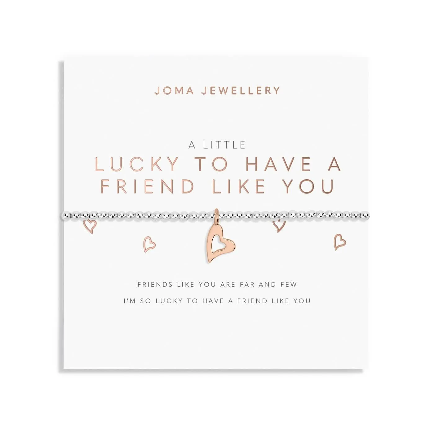 A Little Lucky To Have A Friend Like You Silver Rose Gold Plated Bracelet 7415 Joma Jewellery