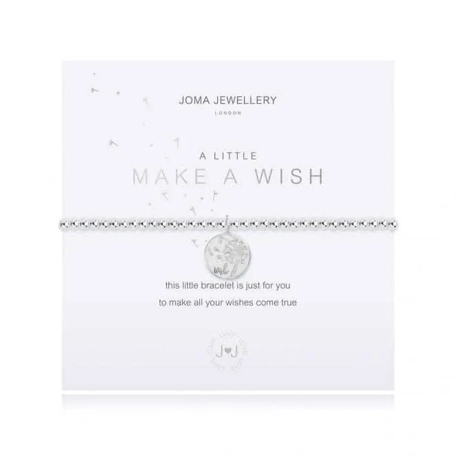 A Little Make A Wish Silver 17.5cm Stretch Bracelet 3800 Joma Jewellery