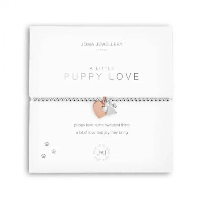 A Little Puppy Love Silver 17.5cm Stretch Bracelet 5230 Joma Jewellery