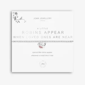 A Little Robins Appear When Loved Ones Are Near Silver Stretch Bracelet 5228 Joma Jewellery