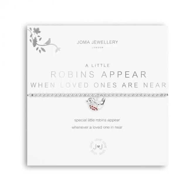 A Little Robins Appear When Loved Ones Are Near Silver Stretch Bracelet 5228 Joma Jewellery