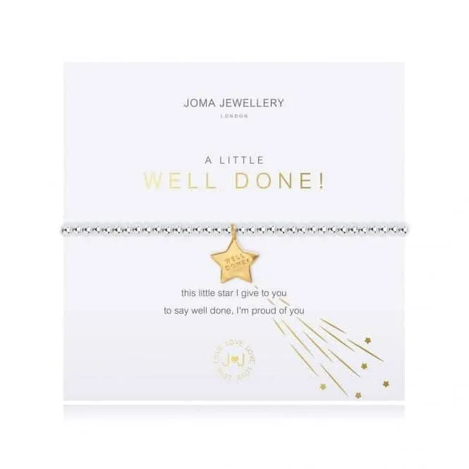 A Little Well Done! Silver 17.5cm Stretch Bracelet 3791 Joma Jewellery