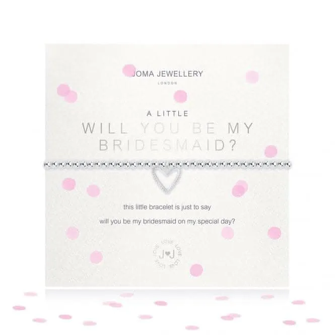 A Little Will You Be My Bridesmaid Silver 17.5cm Stretch Bracelet 3488 Joma Jewellery