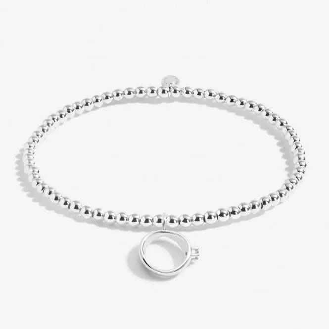 A Little You're Engaged! Silver Plated 17.5cm Stretch Bracelet 7002 Joma Jewellery