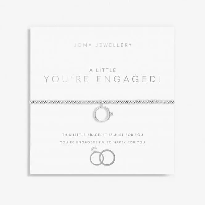 A Little You're Engaged! Silver Plated 17.5cm Stretch Bracelet 7002 Joma Jewellery