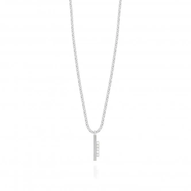 Adeline Silver Pave Bar 46cm   5cm Extender Necklace 4451 Joma Jewellery