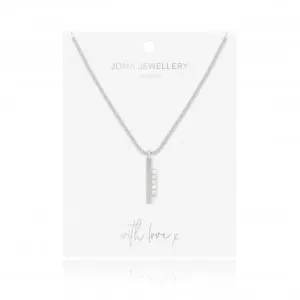 Adeline Silver Pave Bar 46cm   5cm Extender Necklace 4451 Joma Jewellery